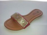 Rasteira vermelha com strass